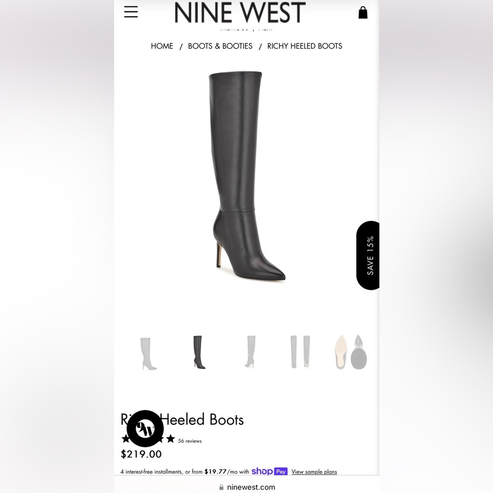 Nine West leather heel boots